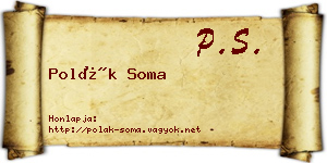 Polák Soma névjegykártya